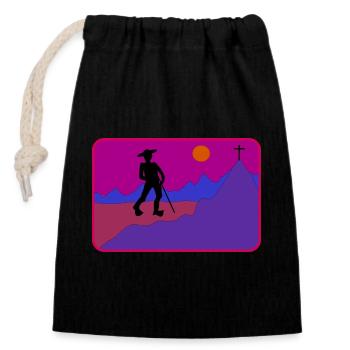 Hiking - Closable cotton gift bag (14x20cm) - black - Front