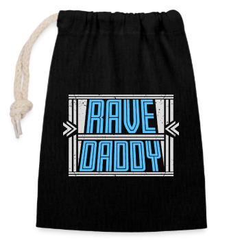 Rave Daddy EDM Techno Musik Raver Party Festival - Verschließbarer Geschenkbeutel aus Baumwolle (14x20cm) - Schwarz - Vorne