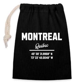 Koordinaten Von Montreal Quebec - Verschließbarer Geschenkbeutel aus Baumwolle (14x20cm) - Schwarz - Vorne