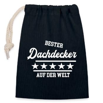 Bester Dachdecker der Welt weltbester Meister Chef - Verschließbarer Geschenkbeutel aus Baumwolle (14x20cm) - Navy - Vorne
