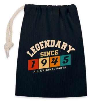 Legendär seit 1945 Vintage Retro Anniversary - Verschließbarer Geschenkbeutel aus Baumwolle (14x20cm) - Navy - Vorne