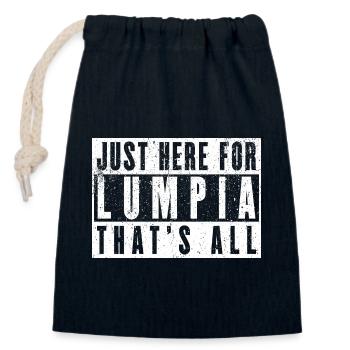 Je suis juste là pour le Lumpia - Lustiges Lumpia - Sac cadeau en coton avec cordon (14 x 20 cm) - bleu marine - Devant