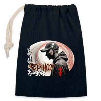 hip-hop - Verschließbarer Geschenkbeutel aus Baumwolle (14x20cm) - Navy - Vorne