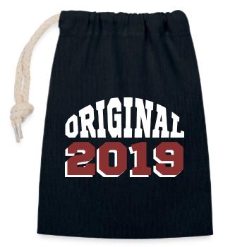 Original 2019 - Closable cotton gift bag (14x20cm) - navy - Front