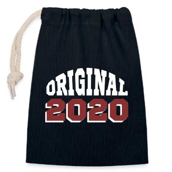 Ursprünglich: 2020 - Verschließbarer Geschenkbeutel aus Baumwolle (14x20cm) - Navy - Vorne