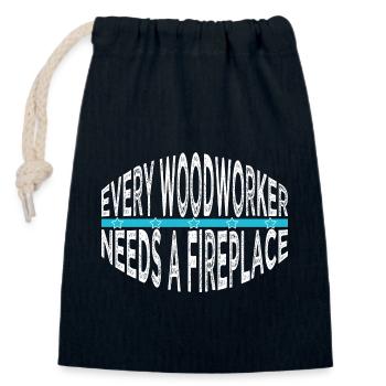 statement construction carpenter - Closable cotton gift bag (14x20cm) - navy - Front