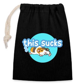 This sucks - Closable cotton gift bag (14x20cm) - black - Front