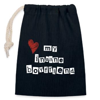 Love my insane boyfriend - Verschließbarer Geschenkbeutel aus Baumwolle (14x20cm) - Navy - Vorne