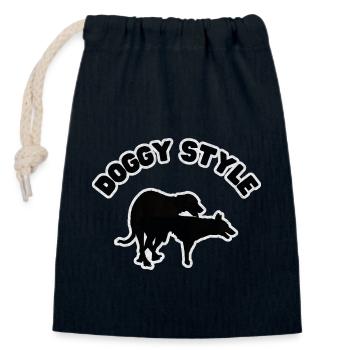 Doggy Style Black Grunge - Verschließbarer Geschenkbeutel aus Baumwolle (14x20cm) - Navy - Vorne