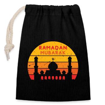 Ramadan Mubarak Sunset Colors - Closable cotton gift bag (14x20cm) - black - Front