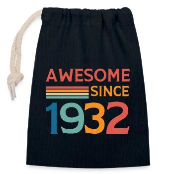 Awesome since 1932 - Closable cotton gift bag (14x20cm) - navy - Front