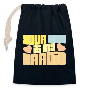 Dein Vater ist mein Cardio-lustiger Vater-Muttertag - Verschließbarer Geschenkbeutel aus Baumwolle (14x20cm) - Navy - Vorne