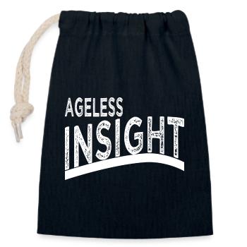 wisdom insights bday mental resilience - Verschließbarer Geschenkbeutel aus Baumwolle (14x20cm) - Navy - Vorne