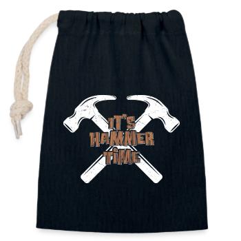 Carpentry Beat - Hammer Time Is Here - Verschließbarer Geschenkbeutel aus Baumwolle (14x20cm) - Navy - Vorne