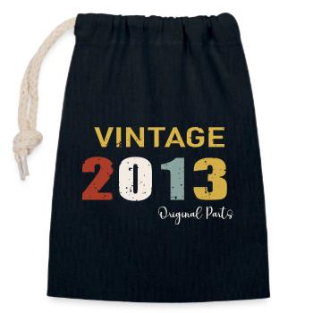 Originalteile 2013 - Geschenk zum 11-jährigen Jubiläum - Verschließbarer Geschenkbeutel aus Baumwolle (14x20cm) - Navy - Vorne