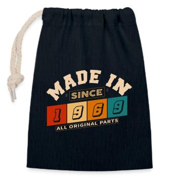Baujahr 1969 Geburtstag 55 Jahre - Verschließbarer Geschenkbeutel aus Baumwolle (14x20cm) - Navy - Vorne