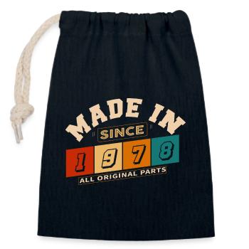 Made in 1978 Birthday 46 Years - Closable cotton gift bag (14x20cm) - navy - Front