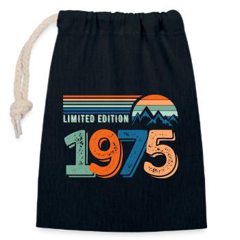 Limitierte Auflage 1975 - Verschließbarer Geschenkbeutel aus Baumwolle (14x20cm) - Navy - Vorne