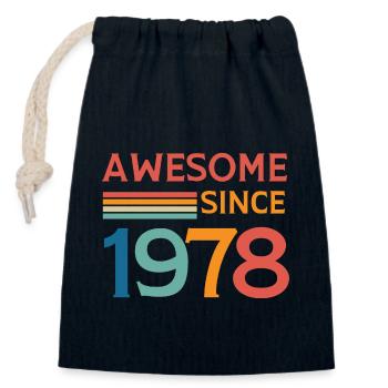 Awesome since 1978 - Closable cotton gift bag (14x20cm) - navy - Front