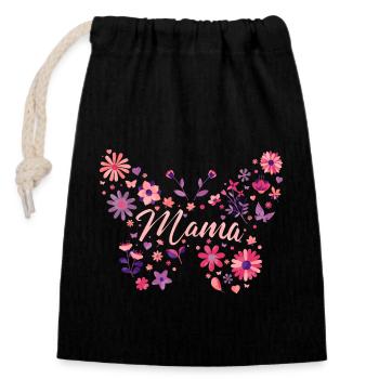 Mom Butterfly / Mother's Day - Closable cotton gift bag (14x20cm) - black - Front