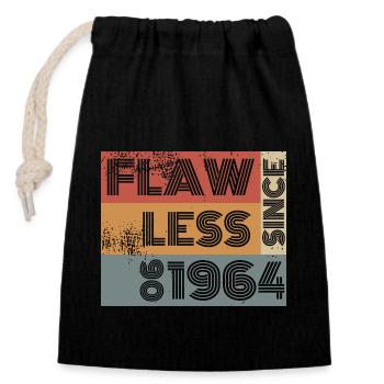 60th Birthday Flawless since 06/1964 - Closable cotton gift bag (14x20cm) - black - Front