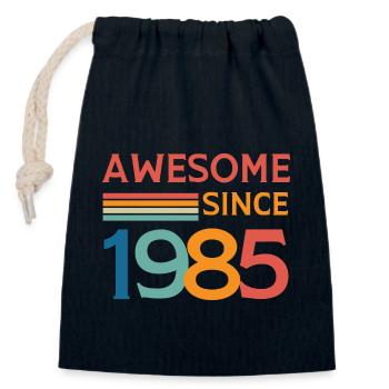 Awesome since 1985 - Closable cotton gift bag (14x20cm) - navy - Front
