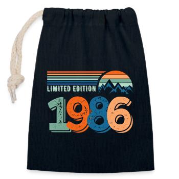 Limited edition 1986 - Sac cadeau en coton avec cordon (14 x 20 cm) - bleu marine - Devant