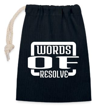 Staying Determined Conversation Starters - Closable cotton gift bag (14x20cm) - navy - Front