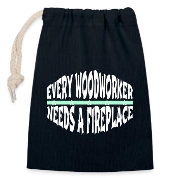 Chemise amusante de blague de bûcheron hearbeat - Sac cadeau en coton avec cordon (14 x 20 cm) - bleu marine - Devant