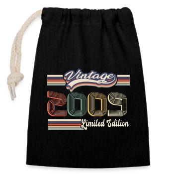 Original 2009 Vintage edition Retro Birthday - Closable cotton gift bag (14x20cm) - black - Front