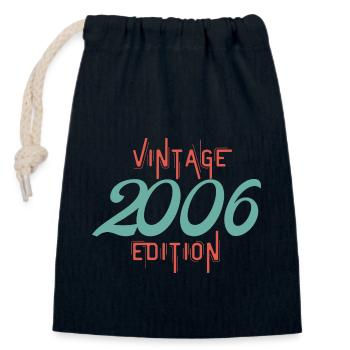 Vintage 2006 edition - Closable cotton gift bag (14x20cm) - navy - Front