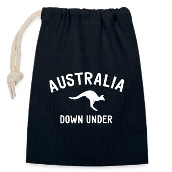 Australia - Down Under - Australia - Kangaroo - Closable cotton gift bag (14x20cm) - navy - Front