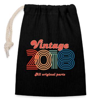 Vintage 2018 all original parts - Sac cadeau en coton avec cordon (14 x 20 cm) - noir - Devant