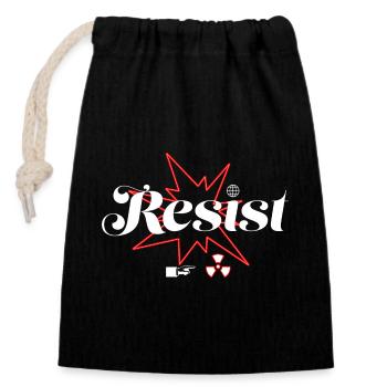 Resists - Closable cotton gift bag (14x20cm) - black - Front