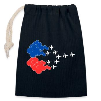 Flugshow Patrouille de France in Formation - Verschließbarer Geschenkbeutel aus Baumwolle (14x20cm) - Navy - Vorne
