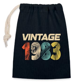 Vintage 1983 Retro - Bestseller - Verschließbarer Geschenkbeutel aus Baumwolle (14x20cm) - Navy - Vorne