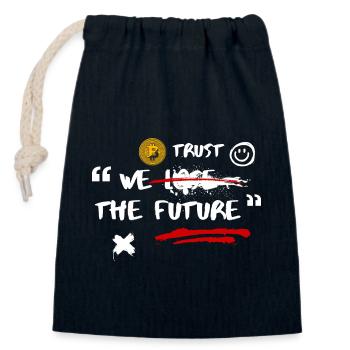 Crypto Summer: The Heat is On | Bitcoin The Future - Closable cotton gift bag (14x20cm) - navy - Front
