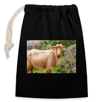Mountain Goat in the national park Park Λίμνη Συμπ - Closable cotton gift bag (14x20cm) - black - Front