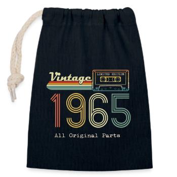 1965 Original 1965 Vintage Vintage Retro Jahrestag - Verschließbarer Geschenkbeutel aus Baumwolle (14x20cm) - Navy - Vorne