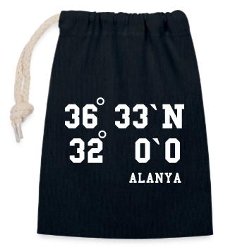 Alanya Coordinates Turkey Holiday Idea - Closable cotton gift bag (14x20cm) - navy - Front