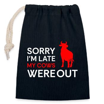 Cows Dairy Farmer Cowbell - Closable cotton gift bag (14x20cm) - navy - Front