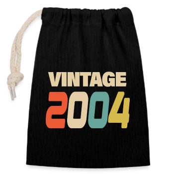2004 Vintage Retro Classic 2004 - Verschließbarer Geschenkbeutel aus Baumwolle (14x20cm) - Schwarz - Vorne
