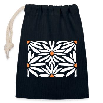 Groovy Daisy Flowers - Closable cotton gift bag (14x20cm) - navy - Front