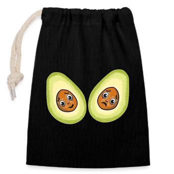 Avocados Früchte Frucht Vegetarisch - Verschließbarer Geschenkbeutel aus Baumwolle (14x20cm) - Schwarz - Vorne