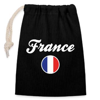 France Patriot Flag French Pride Patriotism - Closable cotton gift bag (14x20cm) - black - Front