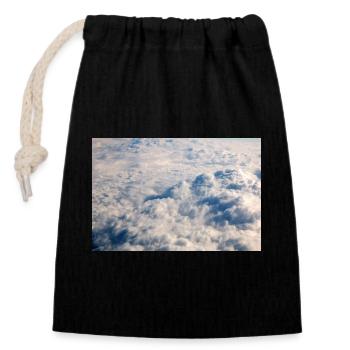 Formations nuageuses et Alpes près de la Zugspitze - Sac cadeau en coton avec cordon (14 x 20 cm) - noir - Devant