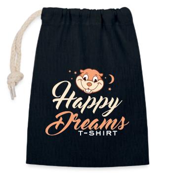 Chemise Sweet Dreams - T-shirt Happy Dreams - Sac cadeau en coton avec cordon (14 x 20 cm) - bleu marine - Devant