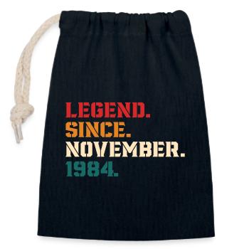 Legende seit November 1984 - Verschließbarer Geschenkbeutel aus Baumwolle (14x20cm) - Navy - Vorne
