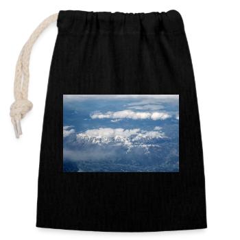 Formations nuageuses et Alpes près de la Zugspitze - Sac cadeau en coton avec cordon (14 x 20 cm) - noir - Devant