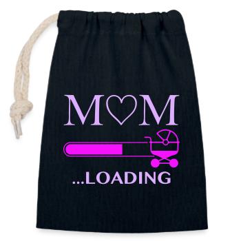 maman chargement - Sac cadeau en coton avec cordon (14 x 20 cm) - bleu marine - Devant